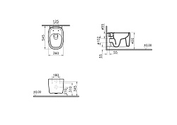 Подвесной унитаз VitrA Plural 7830B401-0075 безободковый Rim-ex матовый белый санитарный фарфор антибактериальное покрытие Hygiene + Clean