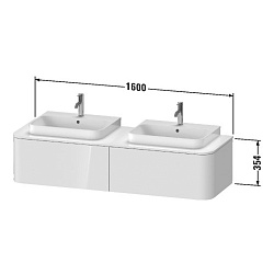 Duravit Happy D.2 Plus Раковина 600х460мм с переливом, 1 отв под смес,  выпуск с керам. покрытием цвет белый (Спец.цена из наличия)