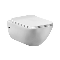 GESSI Origini Total Look Унитаз подвесной 474х358х350 мм, с сиденьем микролифт, петли хром, с сифоном, цвет Matt White Ceramic
