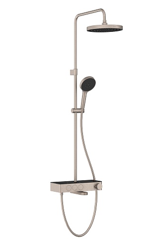 Душевая система VitrA Core Round A4730934EXP с термостатическим смесителем и ручным душем брашированная никель