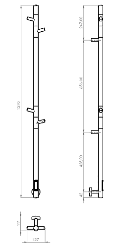 Полотенцесушитель электрический Vincea VTD-1DBE 15х140, черный, таймер,