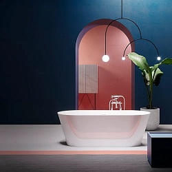 Gruppo Treesse Inka ванна отдельностоящая 1500х700х600h мм из материала Solid Surface, цвет белый матовый