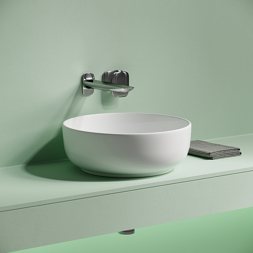 Раковина накладная CERAMICANOVA Taycan, круглая, диаметр 375 мм, высота 140 мм, белая