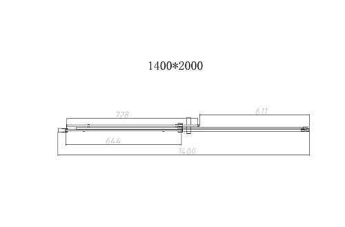 Душевая дверь Дайс (Dice) VDS-4D140CL, 1400, хром, стекло прозрачное,