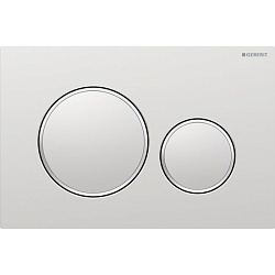 Geberit Sigma20 Клавиша для двойного смыва, круглая: лакированный матовый хром, легкоочищ. покр., декор. кольца: глянцевый хром (замена 115.882.KN.1)
