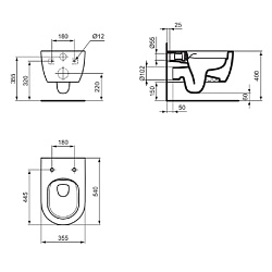 Ideal Standard Blend Curve Сиденье SLIM для унитаза, с микролифтом, быстосъемное, для  T375101, T374901, T465501 , цвет: белый глянец