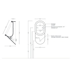 Artceram Babila Писсуар 37x30хh64 см, Saniglaze, цвет: черный матовый