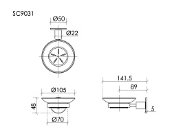 Мыльница SANCOS Base вороненая сталь, арт. SC9031GG
