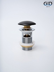Донный клапан Gid  с переливом Blm100-1 74407K черный матовый 7x7x10