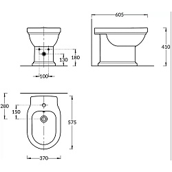 Kerama Marazzi Биде POMPEI напольное, белое глянцевое