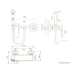 Гигиенический душ со смесителем Knotlor FHS02S0WY, белый