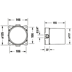 Duravit скрытая часть напольного смесителя 1/2