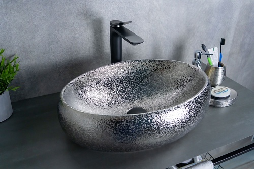 Раковина Gid 9030s 52235 накладная хром 48x34x15