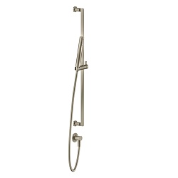 GESSI INCISO Штанга в комплекте с душевой лейкой, шланг 1,50 м, вывод воды из стены, цвет: Finox Brushed Nickel