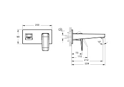 Встраиваемый смеситель для раковины VitrA Root Square A4273836EXP матовый черный латунь