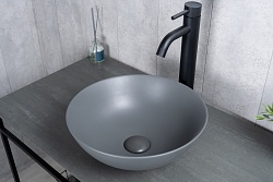Раковина Gid 9081gnm 53404 накладная серая матовая 36x36x14