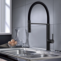 Смеситель для кухни Vincea VKF-114MB, черный,