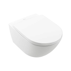 Villeroy&Boch Subway 3.0 Унитаз подвесной, безободковый, смыв Tornado, сиденье в комплекте SoftClosing, CeramicPlus, цвет альпийский белый