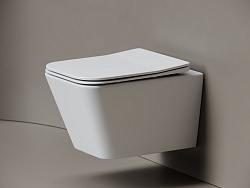 Унитаз подвесной Ceramicanova Miro, смыв торнадо 3.0, крышка - сиденье из дюропласта с микролифтом и функцией быстрого снятия, скрытые крепления, цвет белый, арт CN11003T